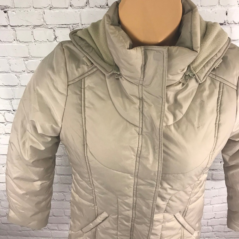 Preston & York Women's Puffer Hooded Tan Jacket - Picture 2 of 7